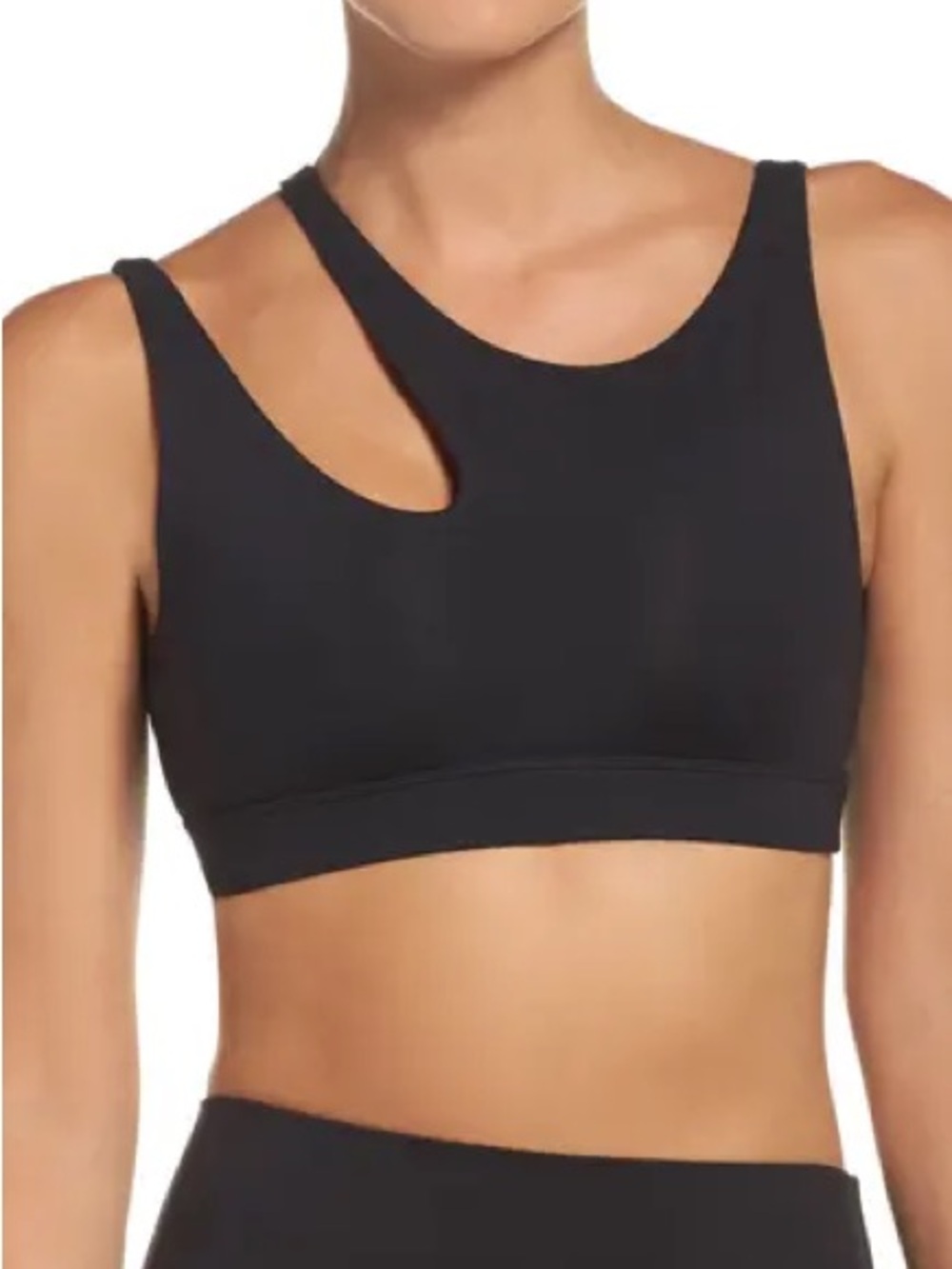 ALO Yoga Peak Asymmetrical Black Sports Bra